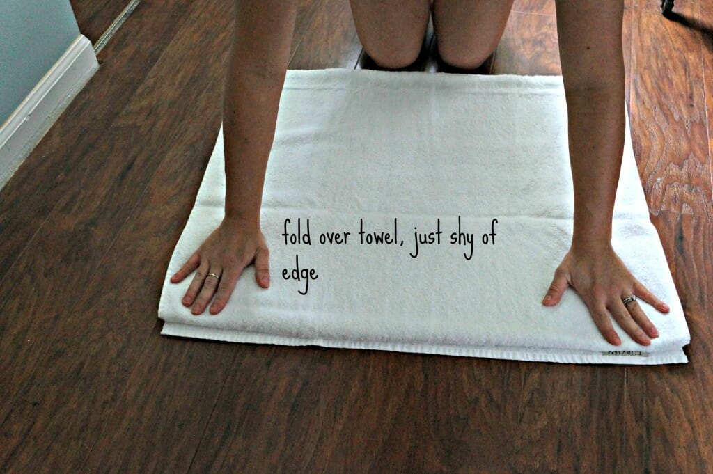 Towel folding step 3