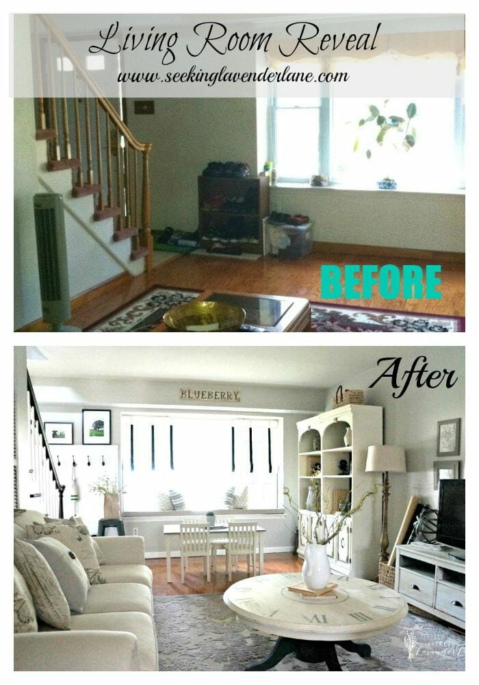 Living Room before after collage