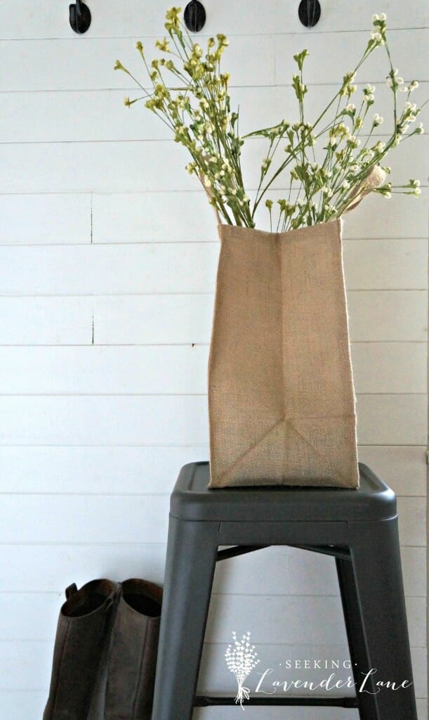 Flowers in burlap