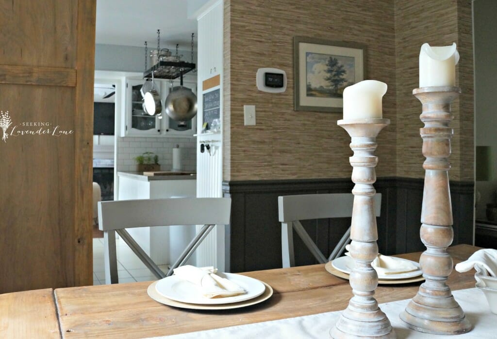 Rustic Grass cloth Dining Room