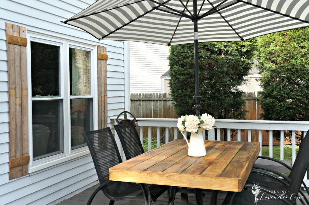 rustic patio table makeover