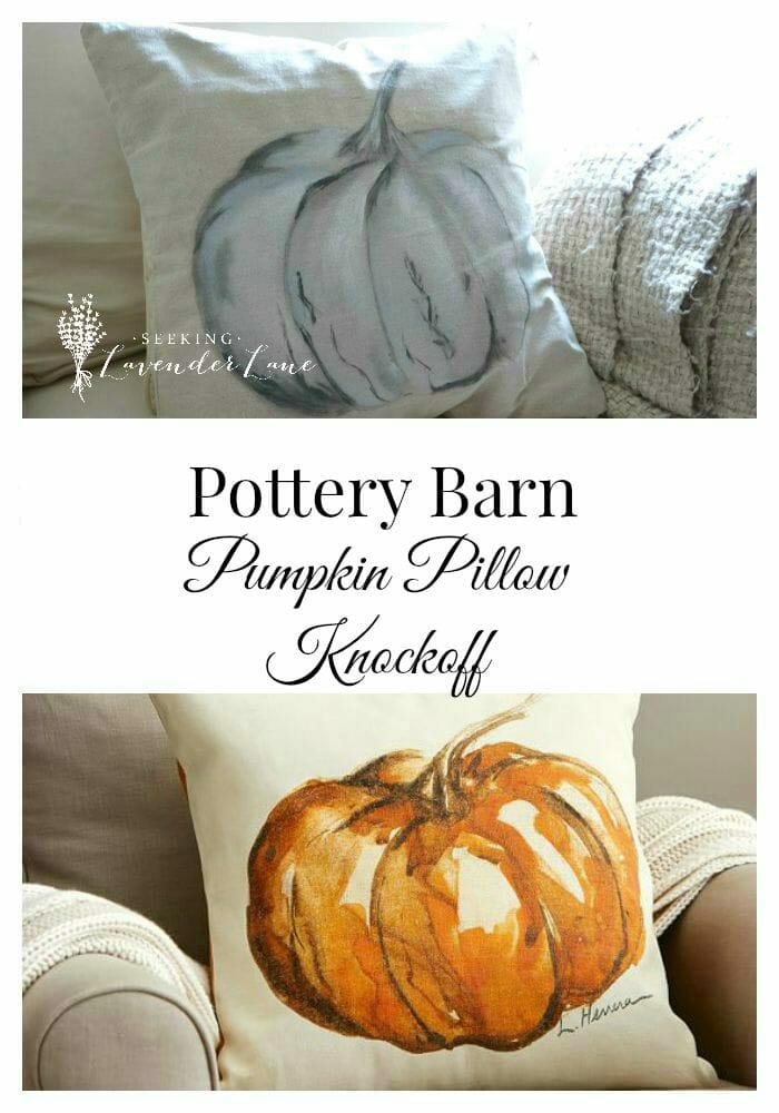 Painted Pumpkin Pillow Pottery Barn Inspired