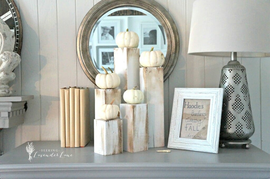 White pumpkin decor