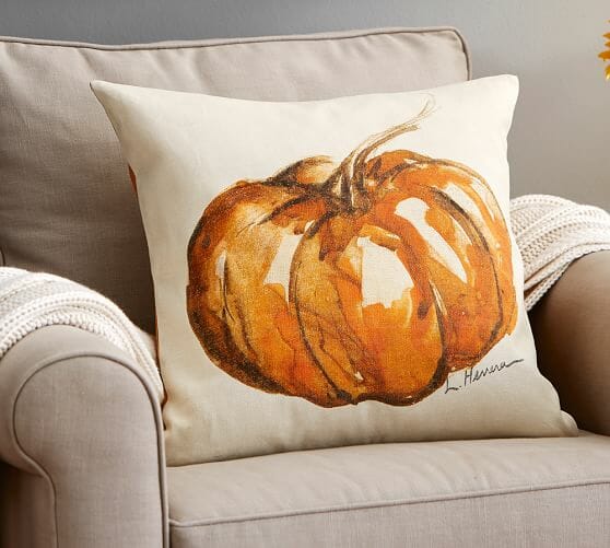 Painted Pumpkin Pillow for fall : Pottery Barn Inspired