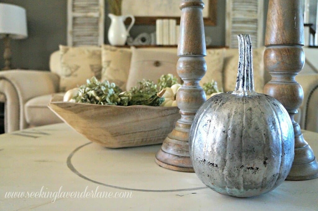 Mercury Glass painted pumpkin