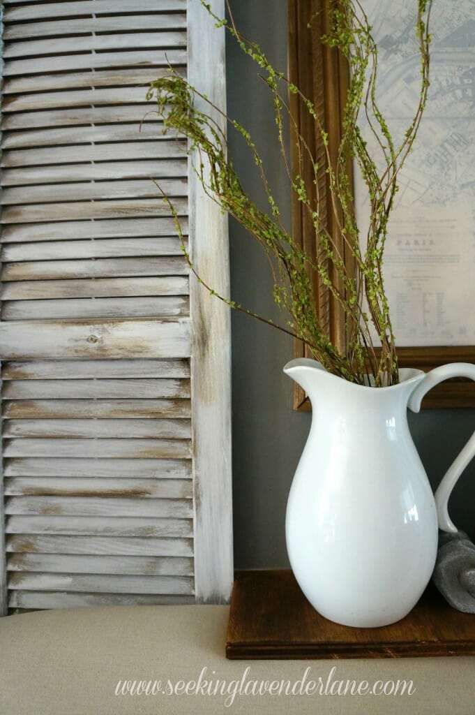 White Pitcher Dark Gray Wall