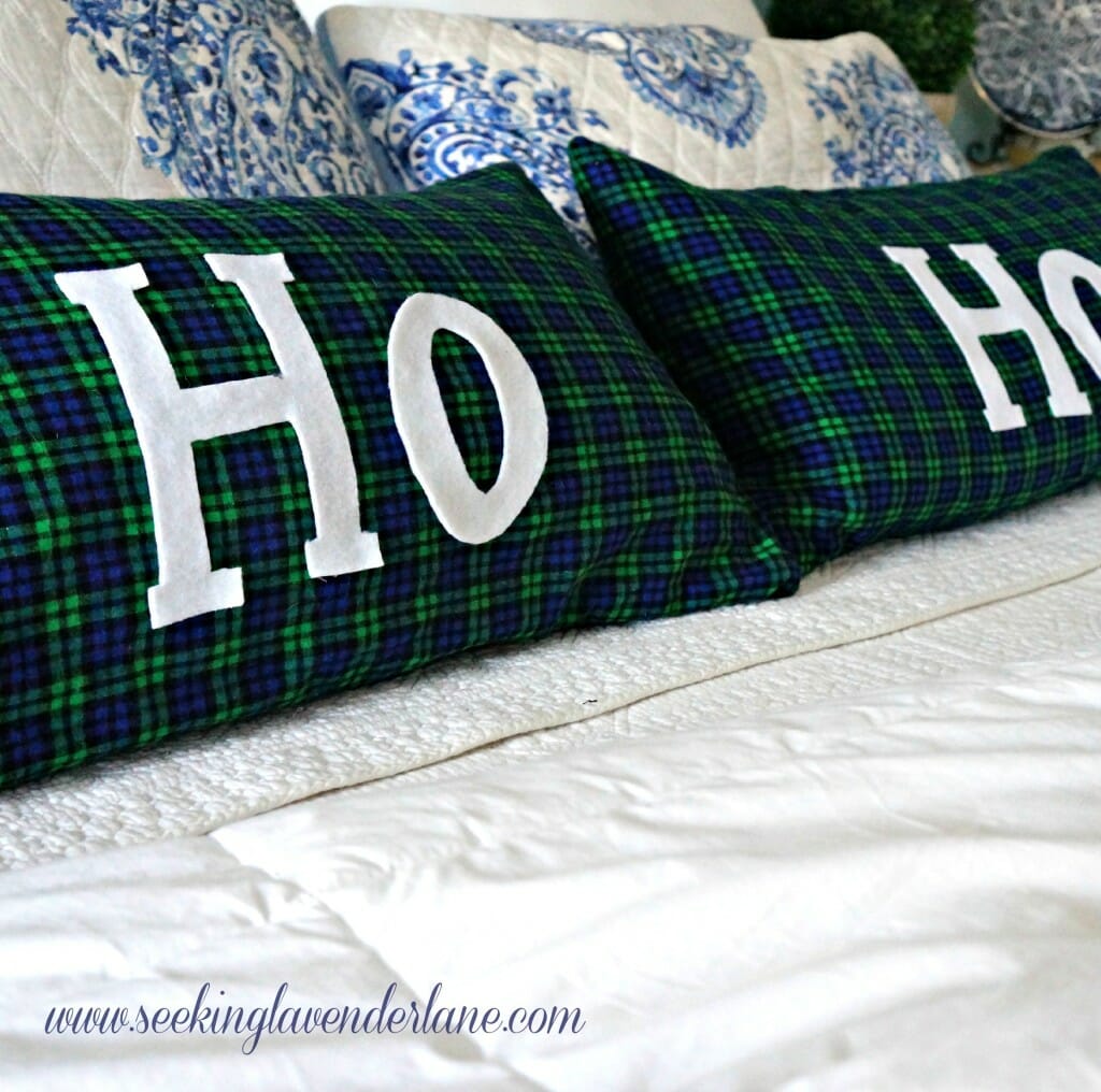 DIY Blue and Green plaid pillows