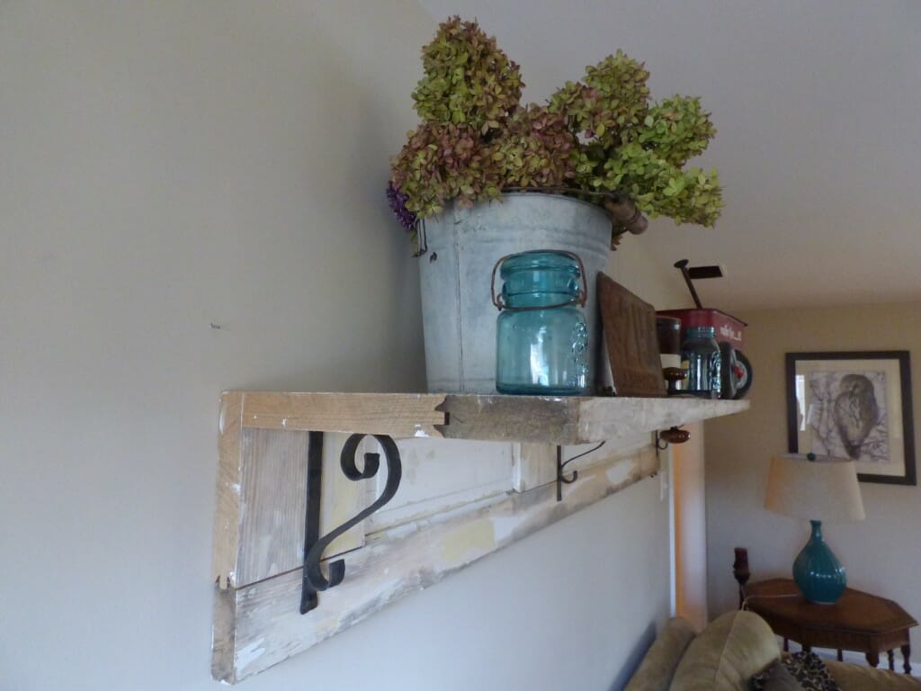 old farmhouse door shelving