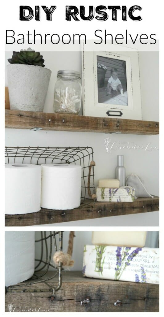 DIY Rustic Bathroom Shelves