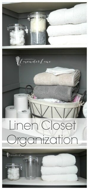 Pretty Organized Linen Closet - Seeking Lavender Lane
