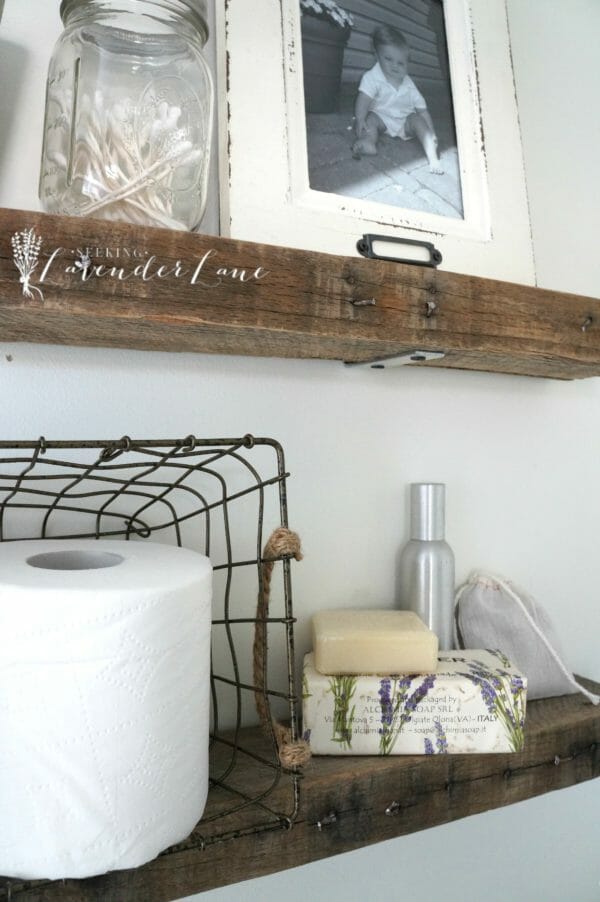 DIY Rustic Bathroom Shelves Seeking Lavender Lane