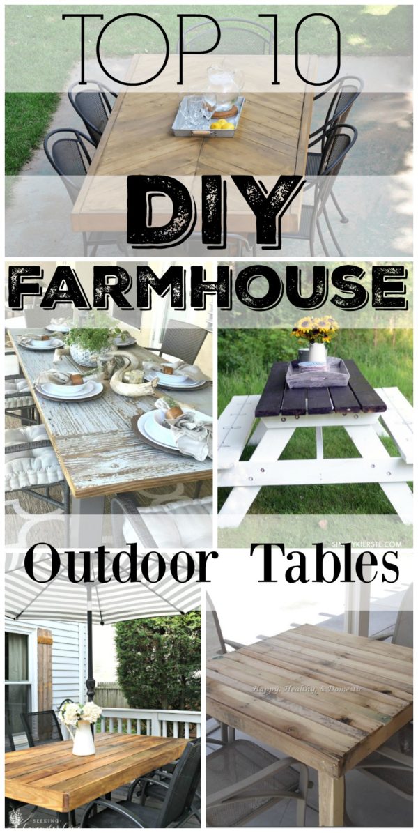 10 DIY Outdoor Farmhouse Tables Seeking Lavender Lane