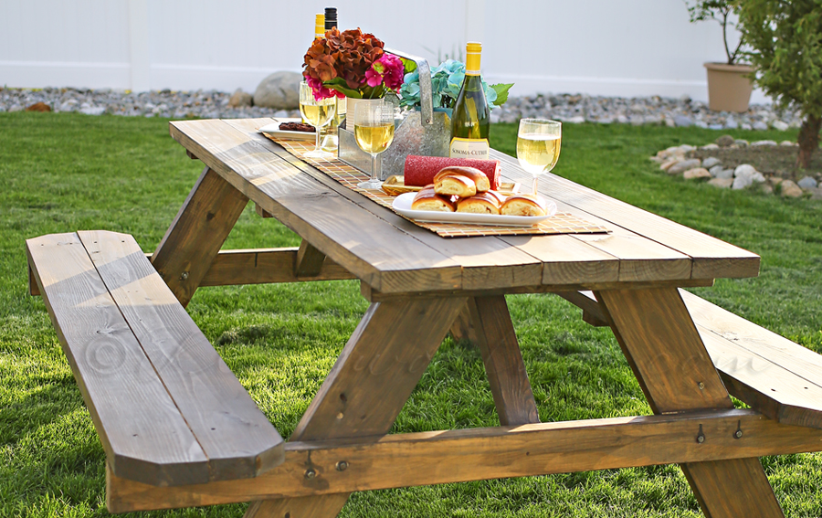 Outdoor farmhouse on sale picnic table