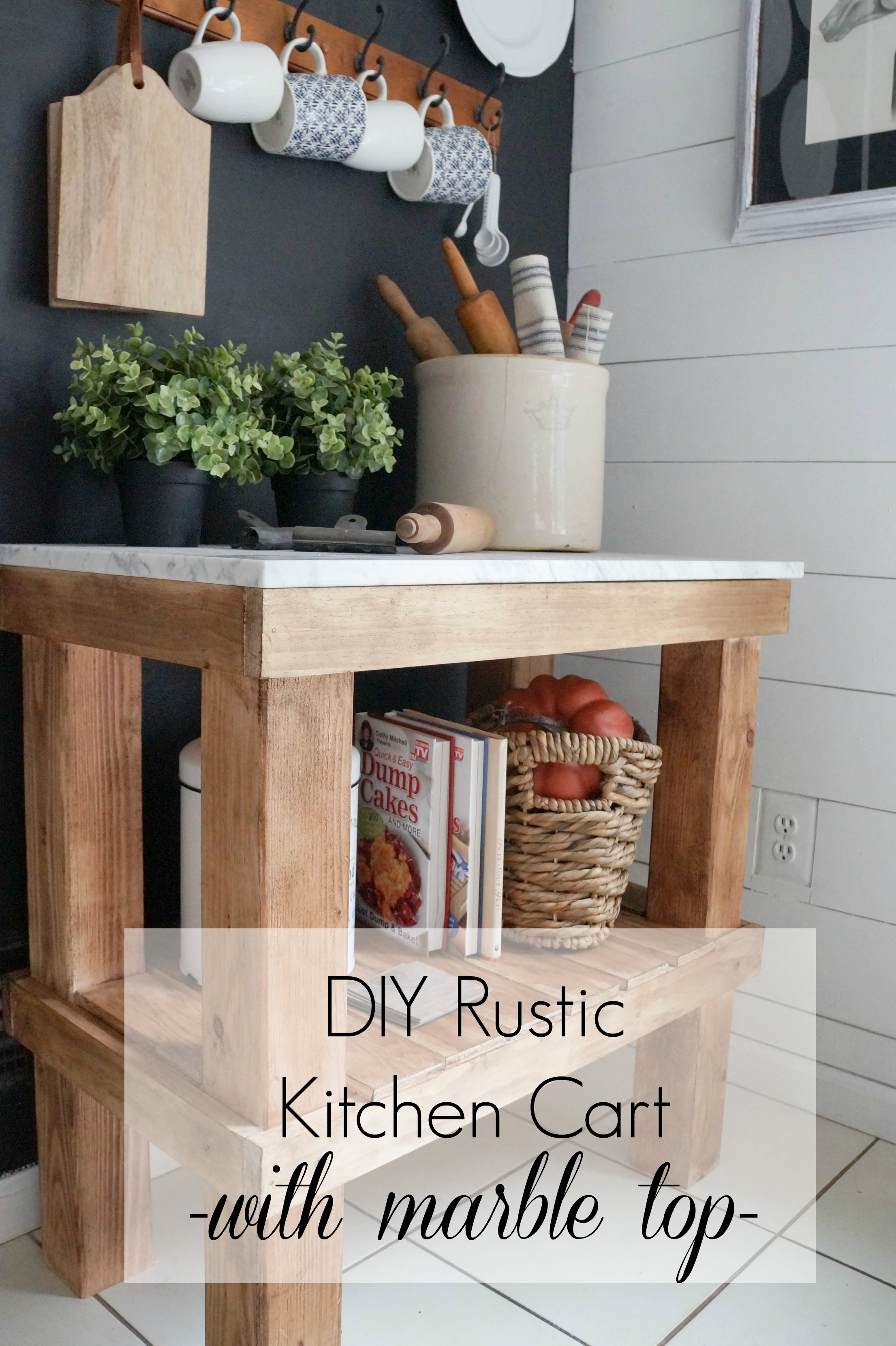 DIY Rustic Cart with Marble Top