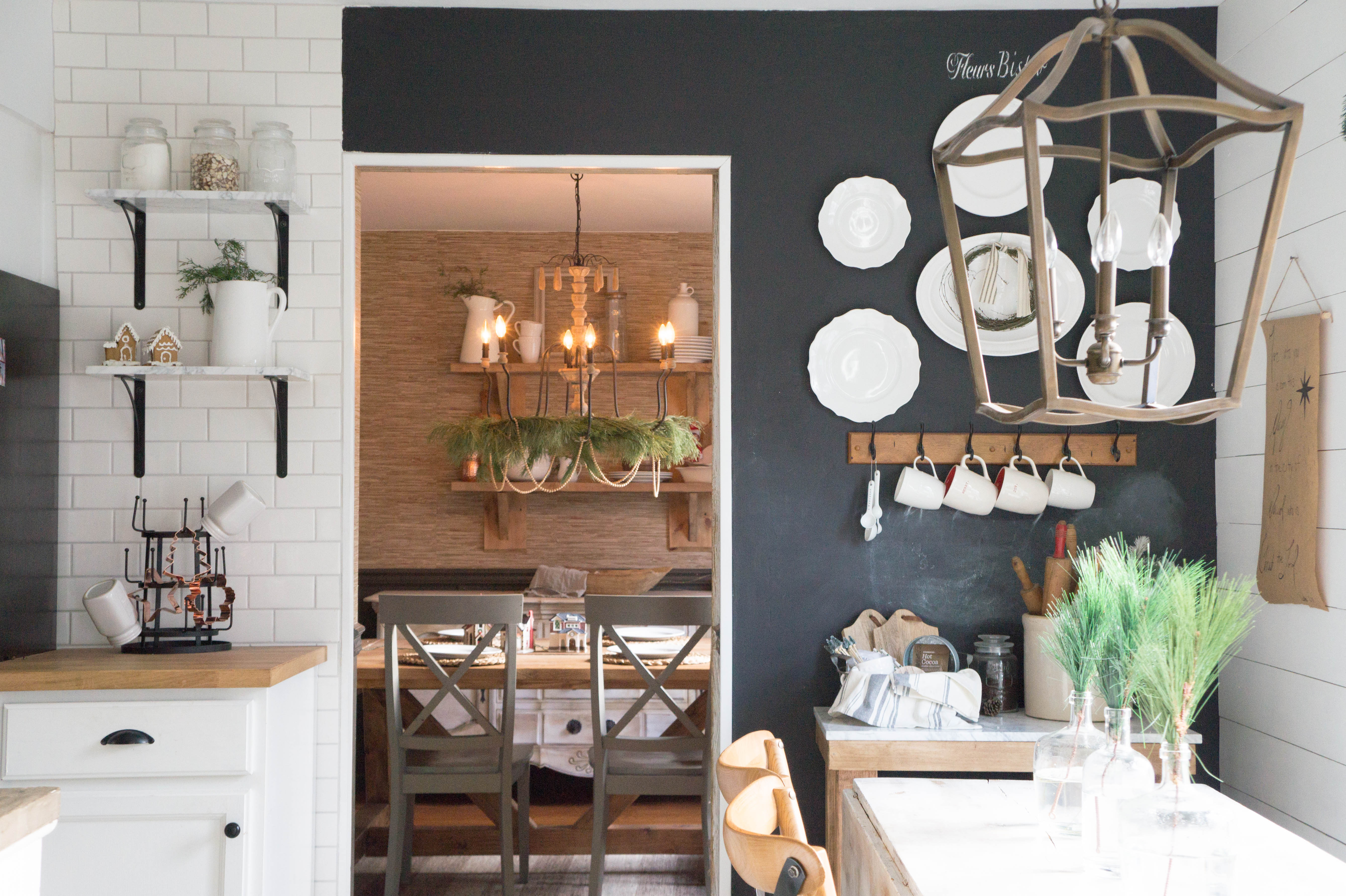 Farmhouse Christmas Kitchen Home Tour - Seeking Lavender Lane