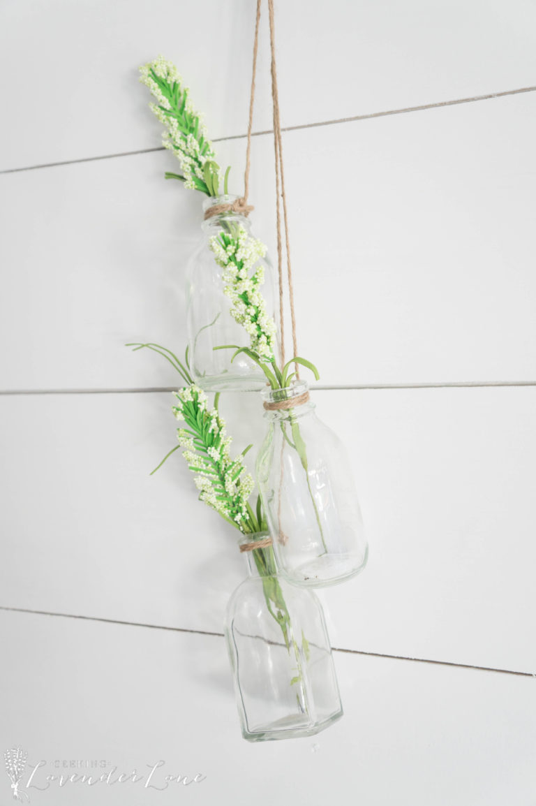 Easy Farmhouse Hanging Glass Bottles Seeking Lavender Lane