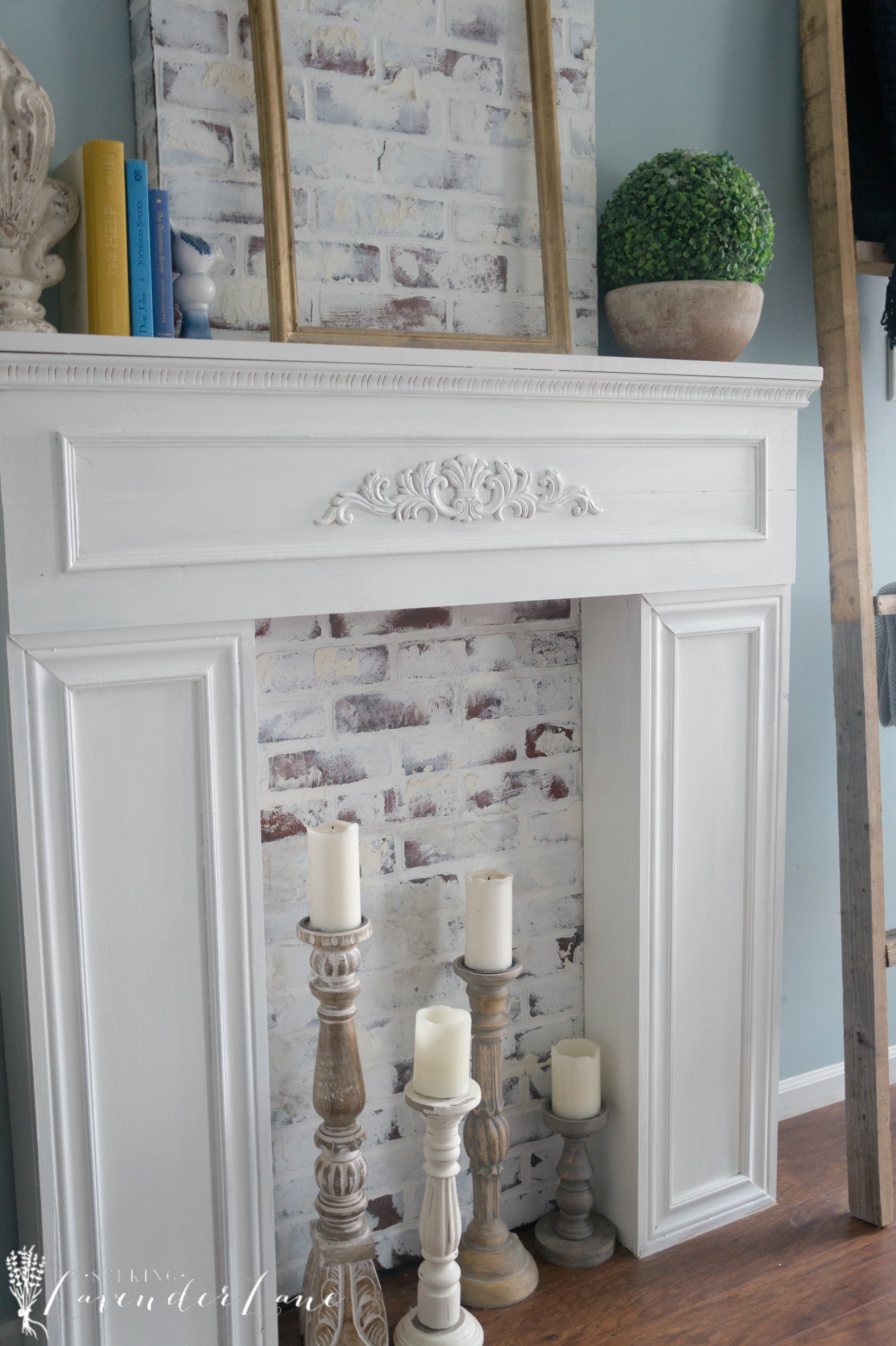 Painting our Faux Fireplace - Seeking Lavender Lane