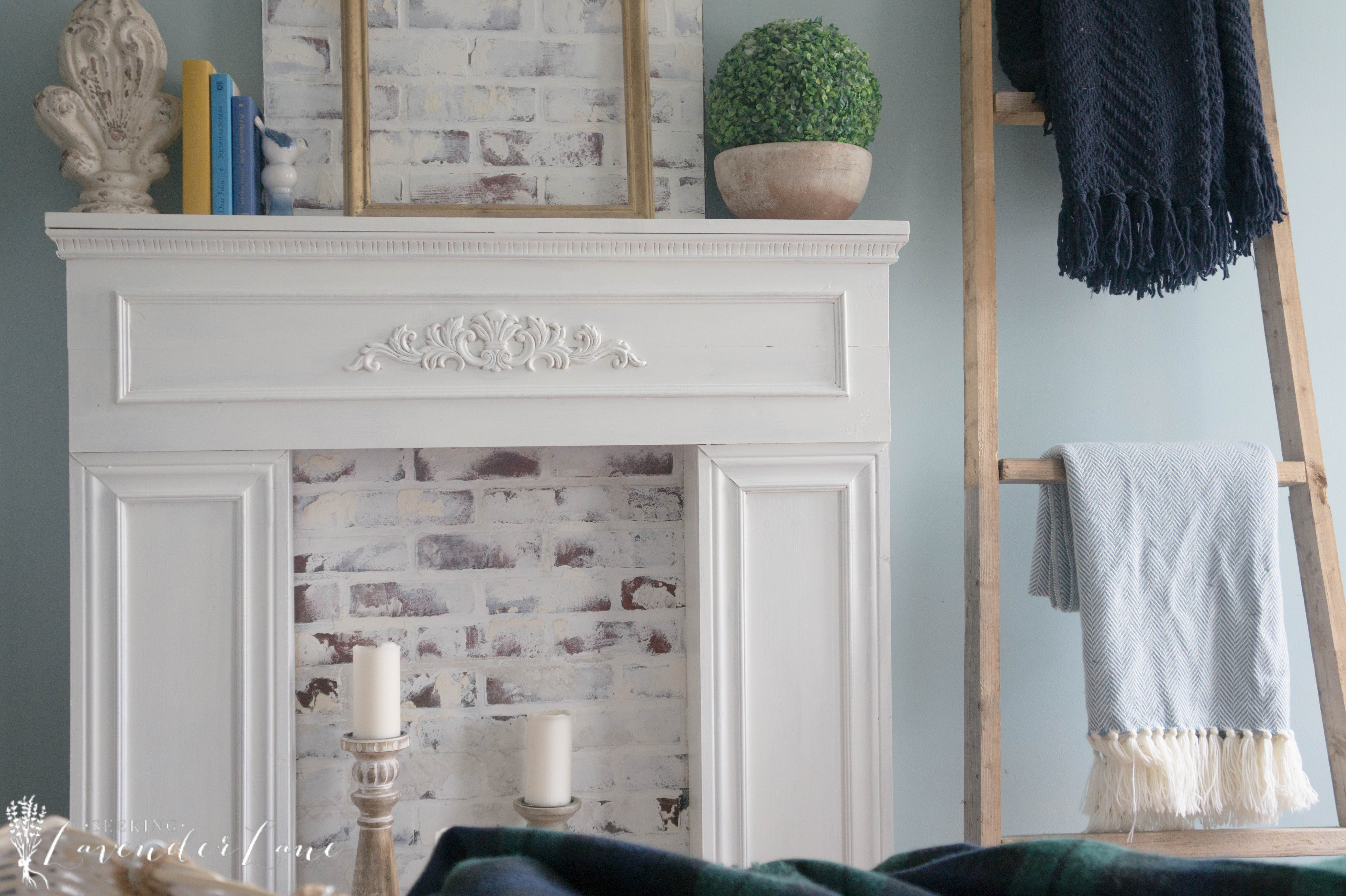 Painting our Faux Fireplace - Seeking Lavender Lane