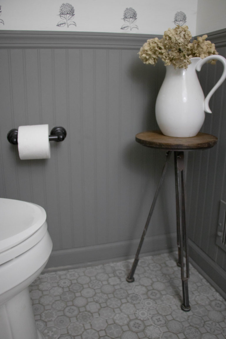 New Floors in the Powder Room - Seeking Lavender Lane