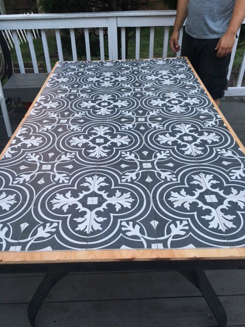 how to make a tile top patio table