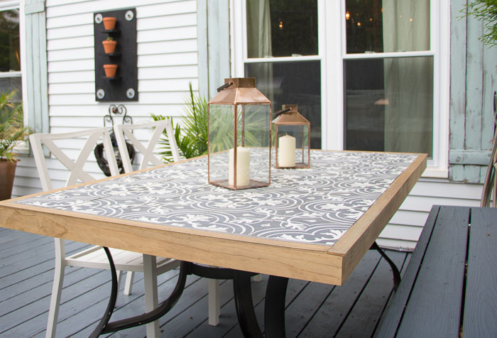 Outdoor tile discount top dining table