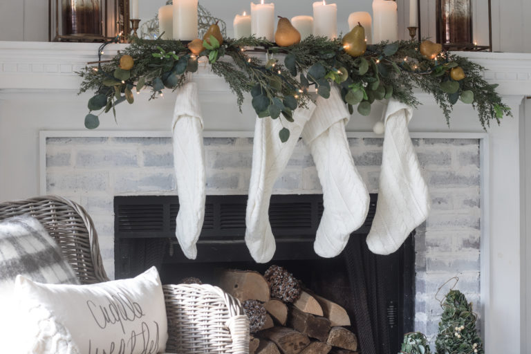 Neutral, Vintage Christmas Living Room - Seeking Lavender Lane