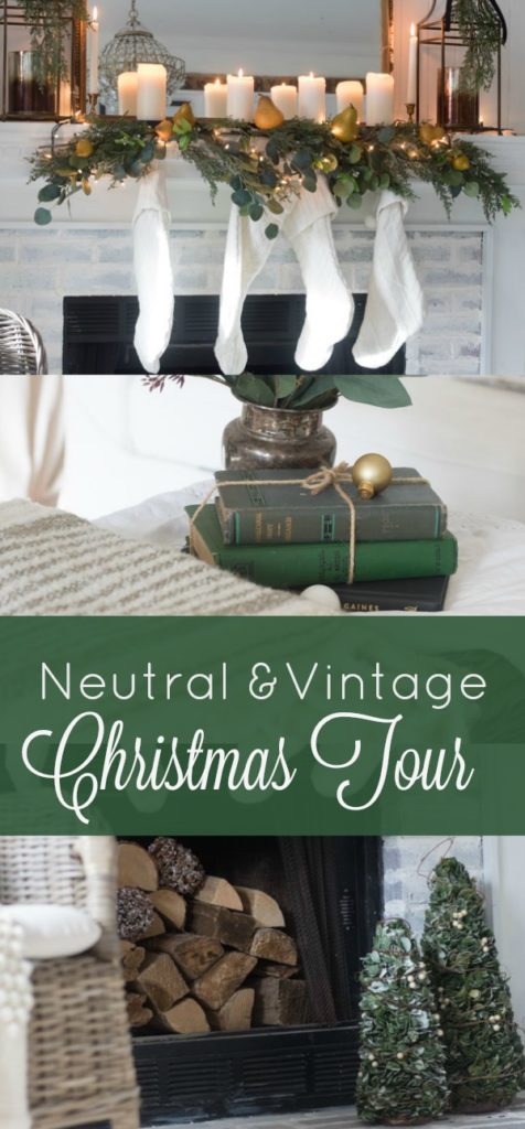 Neutral, Vintage Christmas Living Room - Seeking Lavender Lane