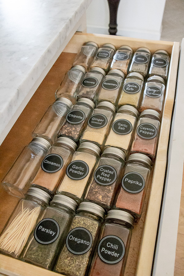 A Truly Organized Spice Drawer