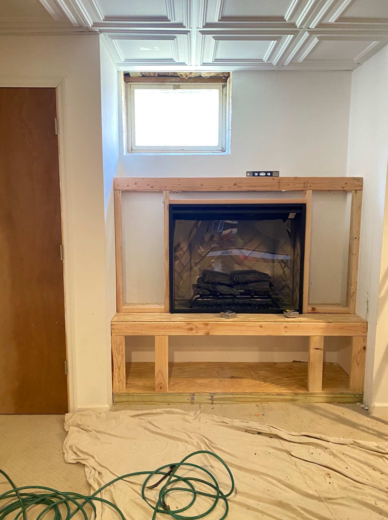 Electric Basement Fireplace Reveal - Seeking Lavender Lane