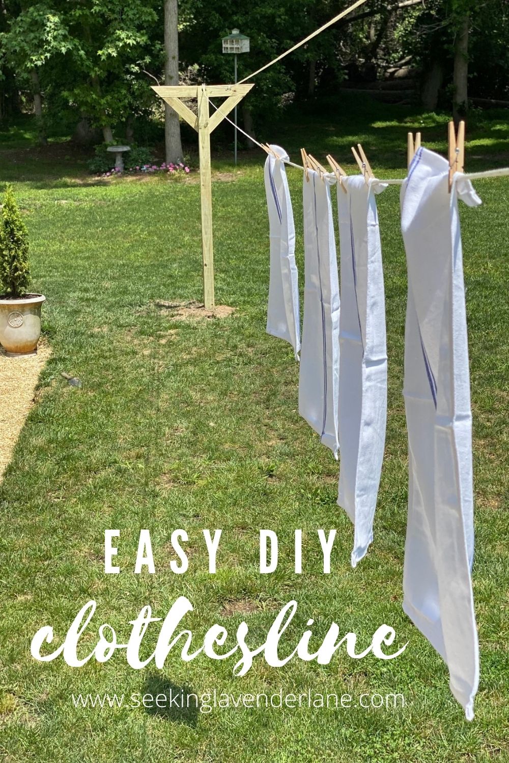Easy DIY Clothesline - Seeking Lavender Lane